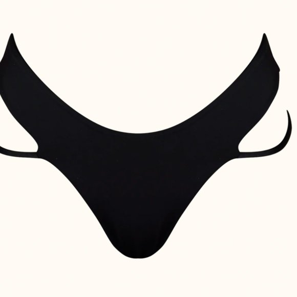 Strappy Thong Black Bikini Bottom - Haikini Surfing Bikini - Picture 2 of 5